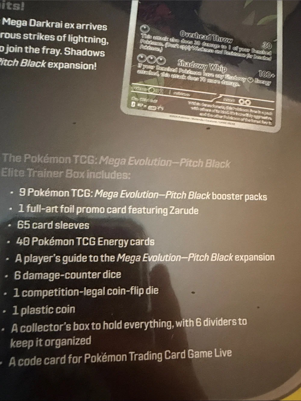 Pokémon Pitch Black ETB new Sealed Elite Trainer Box TCG trading Cards